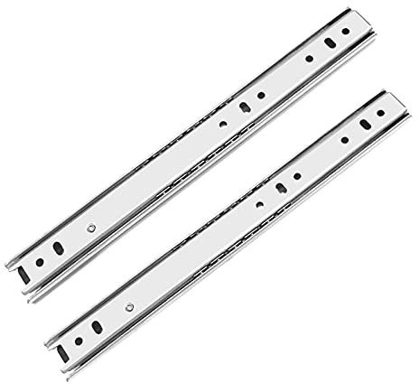 WAOUY Schwerlast-Kugellager-Schubladenführungen, 200-500mm Vollauszug Zwei-Sektionsschublade Seitenmontage Schubladenschiene Breite 27 Mm Schubladenführungen Unter Der Treppe (Size : 350mm/14in)