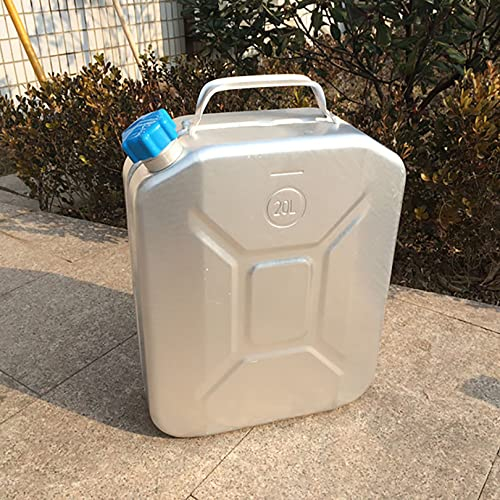 ZINIUKEJI Bidón de Aluminio Plateado 10L / 20L para Combustible, Bote de contenedores de gasoil de Gasolina