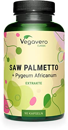 SAW PALMETTO 10.000 mg | con Pygeum Africanum | Serenoa Repens ad Alto Dosaggio | con Acidi Grassi e Steroli | Salute della Prostata e Capelli | 90 capsule | Vegan | Vegavero®