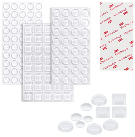 Vicloon Topes Elásticos Transparentes,172PCS Almohadilla Autoadhesiva,Lagrimas Silicona,Amortiguadores Adhesivos para Pared Armario,Tope Protector Adhesivo para Puerta