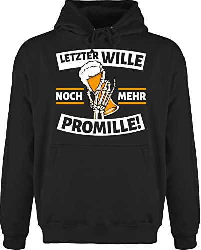 Shirtracer - Hoodie Herren Pullover Männer - Party & Alkohol - Letzter Wille mehr Promille! Skeletthand mit Bier