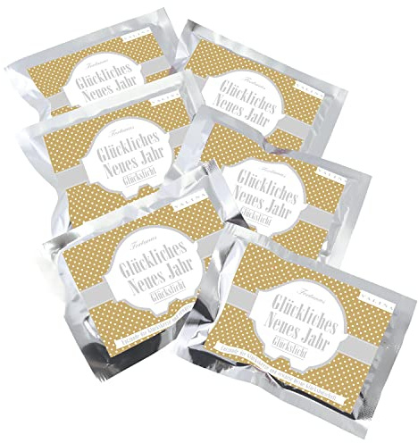 Fortunas Glückslicht | Dots | Gold | Glückliches neues Jahr | Edler Golddruck mit fröhlichen Punkten | 6er Pack
