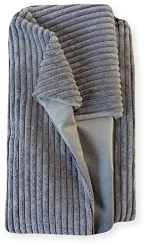 4L Textil Molly Cord Hundebett Bezug Ersatzbezug waschbar | 80x60 cm | Grau | Mit Reißverschluss | Maschinenwaschbar | Mit Bezug