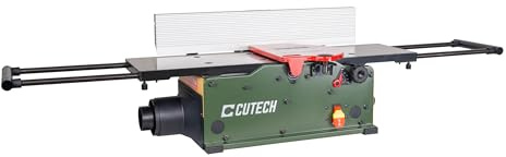 Cutech 40180HI 8-Inch Spiral Cutterhead Benchtop Jointer with Cast Iron Tables, 16 TC Inserts, Extra Long 24 Aluminum Fence, Additional 7-3/8 Fence Brackets, and a 10-amp Motor