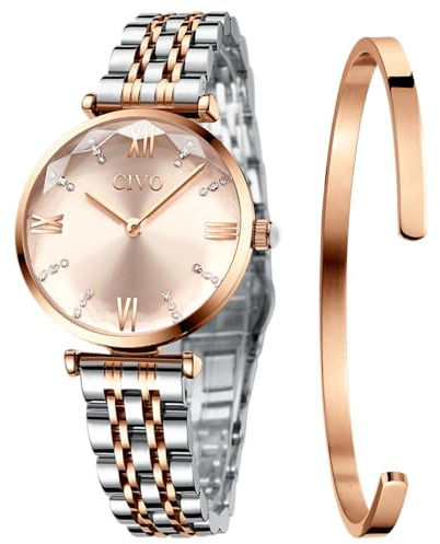 CIVO Orologio Donna Acciaio Inossidabile Impermeabile Minimalista Orologi da Polso Donna Analogico Affari Sportivo