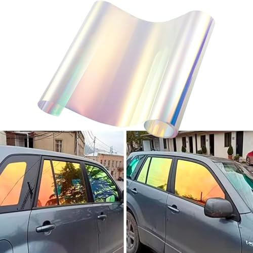 XhuangTech Car Window Tint Film, 76% VLT Chameleon Car Window Tint Film Chameleon Golden Green, 80% Heat Insulation Anti Glare Window Film, Car Tint Solar Film for Side Window (50×300CM)