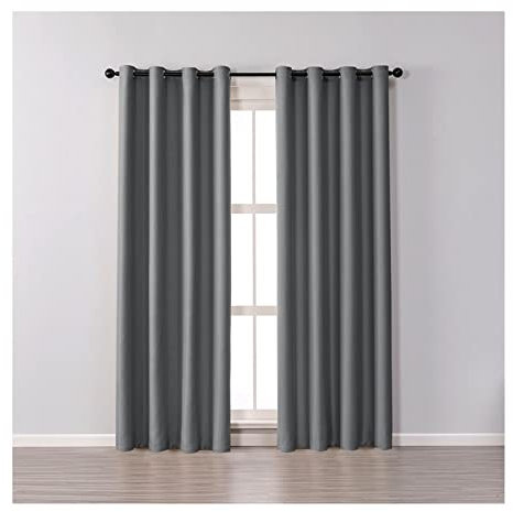 Aotiwe Boho Vorhänge Lang, Moderne Gardinen für Die Küche Einfarbig Dunkelgrau Polyester 2 Stücke 137X244cm