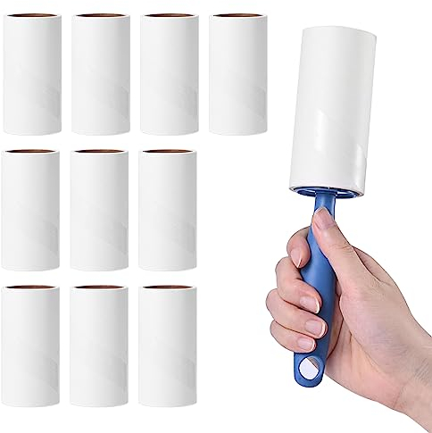 Rotolo adesivo, rotolo adesivo extra appiccicoso per rimuovere pelucchi e peli di animali dai vestiti, dai capelli, dai peli di gatto e cane (12)