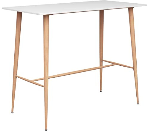 MNISDFL Konferenztisch Bartisch Stehtisch Balkontisch Bartisch Weiß 120x60x105 cmLeicht zu montieren