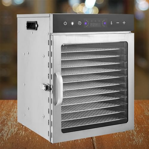 WDDEYYDS Food Dehydrator Dog Treats Fruit Veggies Dryer Trays Food Dryer Machine Electric Food Dryer With Digital Timer Electric Food Dryer for Fruit Meat Jerky,12Trays