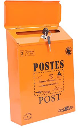 HEMOTON Lockable Post Box Vintage Suggestion Box Wall Mount for Family Office Company