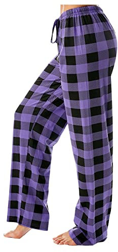 Plaid Pyjama Pants Women Schlafanzug Damen Lang Große Größen Jogginghose Baggy Damen Activewear-Hosen Für Damen Baumwolle Schiesser Mix Relax Damen Plüsch Hose Damen Pyjama Hose Damen Weite Hose