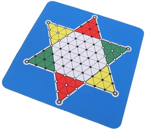 Damas Chinas, Juego de Damas Chinas Compacto Multifunción, Tapete de Tablero de Damas de Goma, 24x24 Cm para Juegos Familiares