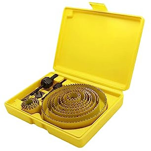 siduytin Lochsäge Furnier Gipskarton Löcher Cutter Kernbohrer Holzbearbeitung Professionelle Werkzeuge Kit Holz Werkstattausrüstung, Gelb, 19–127 mm, 16 Stück