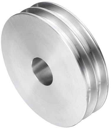 sourcing map V-Typ-Riemenscheibe, 19 mm Bohrung, 80 mm Außendurchmesser, Doppelrillen-Aluminiumlegierung, für Motorwellen-Bohrmaschine, 6 mm PU-Form-Riemen