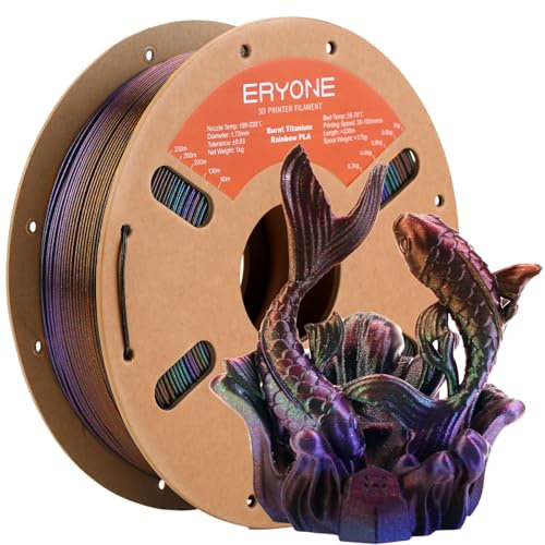 ERYONE Burnt Titanium Rainbow PLA Filament 3D Printer， 1.75mm +/-0.03mm, 1kg(2.2LBS)/Spool, Nebula