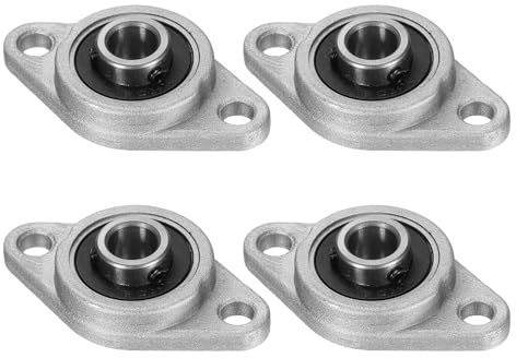 sourcing map 4pcs KFL08 Pillow Block Bearings 8mm Bore Bearing Units Zinc Alloy Flange Mounted Bearing Housing, P6(ABEC3)