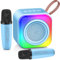 Kids Karaoke Machine 2 Microphones - Birthday Presents Gift for Girls Age 3 4 5 6 7 8 9 10 11 12 - Halloween Christmas Xmas Toys for Kids, Daughter, Niece, Granddaughter Teen Girls (Blue)