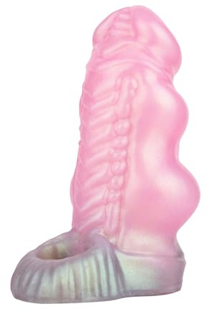 Peadxuno Masturbatore per pene mostro con 2 staffe, guaina per l'ingrandimento del dildo fantasy, speciali guaine con nodo doppio per cani, guaine con anello per il pene per estensione