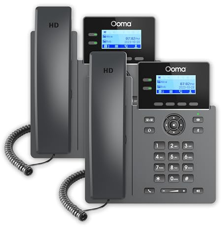 Ooma 2-Pack Provisioned 2602 Office IP Desk Phones for use with Ooma Office Cloud-Based VoIP. Virtual Receptionist, Desktop/Mobile App, Videoconferencing. Subscription Required.