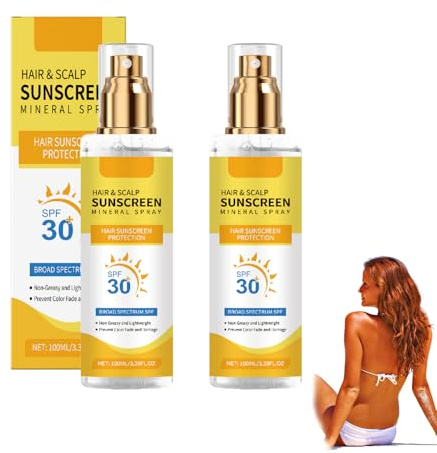 Spray solaire cheveux et cuir chevelu SPF 30, spray de protection UV non gras aux extraits naturels, formule hydratante légère pour le soin du cuir chevelu et des cheveux (2)