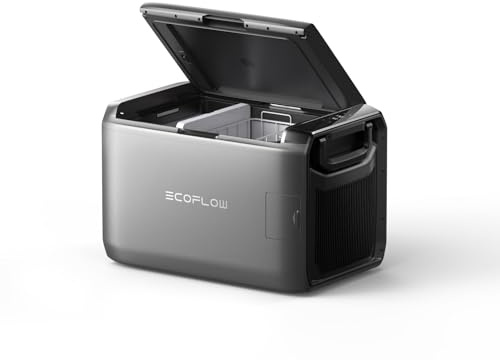 EF ECOFLOW GLACIER Classic 55L réfrigérateur congélateur portable à deux zones, refroidissement autonome 39h, glacière de camping pour l'extérieur, pêche, vie en van, voyages en voiture et hors réseau