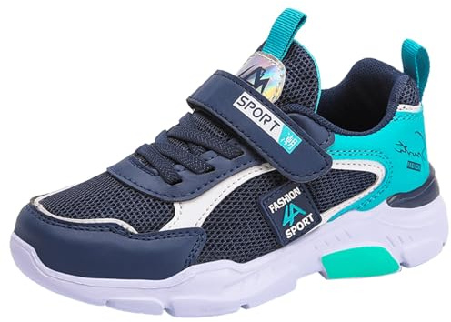 Generisch Zapatillas deportivas para niños y jóvenes, festivas, tenis, atléticas, correr, caminar, ligeras, para niños pequeños y grandes, zapatos de invierno 38, azul, 36 EU