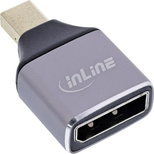 InLine Adattatore DisplayPort 1.4, DP femmina a mini DP maschio, compatibile 8K per Mac, notebook, monitor, 17291C