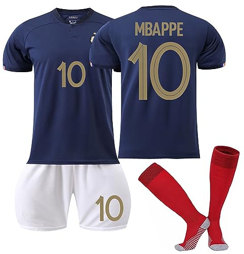 Generisch 22/23 Frankreich Fußballtrikot, Hause/Auswärts Fußball Trikots Shorts Socken Set, Erwachsene/Kinder Fussball Jersey Trainingsanzug für Jungen Herren