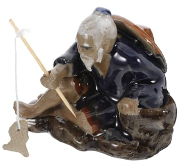 FCXDMY Keramik-Fischer-Statue, Miniatur-chinesische Gartenfigur, Bonsai-Dekoration, Aquarium-Ornament, Aquarium-Zubehör