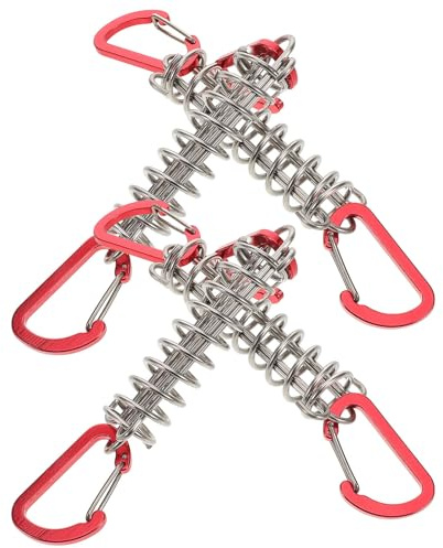 Alipis Tensor de Cuerda Portátil para Camping con Hebilla de Resorte de Acero Inoxidable 4 Piezas Resistente al Viento Accesorio Práctico para Exteriores y Ajuste Tiendas de Campaña