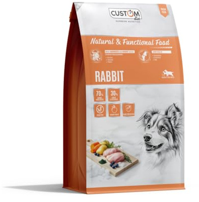 Custom Diet - Rabbit Adulto 2 kg – Pienso Hipoalergénico con Carne de Conejo y Pato, Alta Digestibilidad, Pelaje Brillante y Salud Óptima