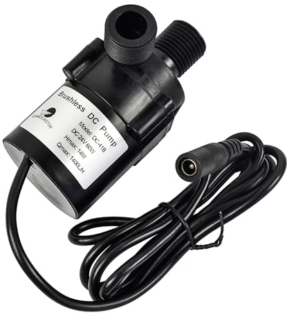 CHANCS Pompa elettrica senza spazzole 24 V 60 W 1400 l/h Pompa sommersa con prevalenza di 14 m per campeggio, vasche, giardini, laghetti e drenaggio
