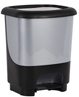 Cofan Cubo de basura con pedal Class rígido y resistente | Con capacidad para 10 litros | Color gris y negro