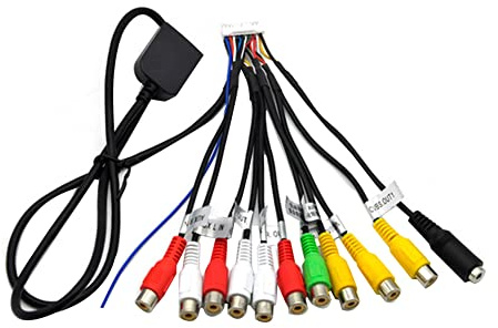 Aflytep Autoradio StéRéO RCA Sortie Câble Adaptateur Aux-in Subwoofer/Amplificateur 3.5Mm 20 Broches Harnais TêTe Unité Carplay