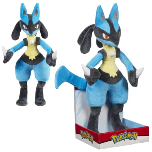 Pokemon Kuscheltier XXL Lucario 30 cm – Plüschtier – Neue 2023 – Plush - Offiziell Lizenziertes Pokemon Spielzeug