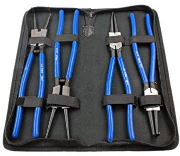 US PRO Tools 4 Piece 13 325mm Circlip Plier Pliers Set in Zip Case Bent Straight 2255
