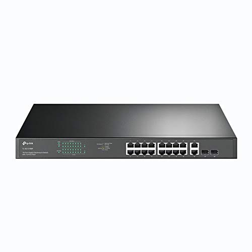 TP-Link TL-SG1218MP 18-Port Gigabit Rackmount Switch mit 16 PoE+ Ports (250 Watt, geschirmte RJ-45 Ports,IEEE-802.3af/at, Plug-and-Play Installation, lüfterlos)