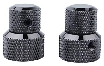 Guyker 2Pcs Concentric Stacked Knobs, Dual Knurled Control Knobs, High Grade Dome Volume Tone Knob Replacement for Electric Guitar or Precision Bass - CNC Machined (Smoke Gray)