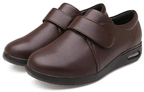 Nwarmsouth Calzado para Calzado de Salud para la Diabetes,Zapatos de pie valgus, Zapatos diabéticos ajustables-36_Brown,Pantuflas Pacientes diabéticos