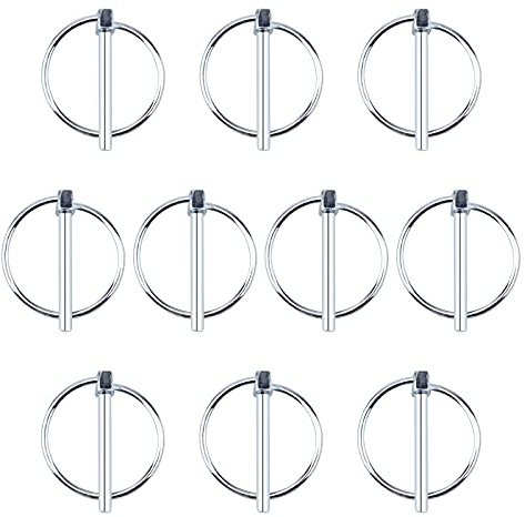 INCREWAY 10 perni di bloccaggio in acciaio al carbonio da 4,5 mm, perni di bloccaggio per rimorchio, perni di fissaggio per pista, prato agricolo, argento