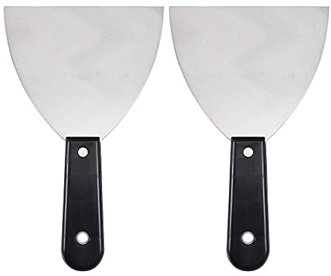 sourcing map Putty Scraper 5 Spatula Drywall Repair Spreader Stainless Steel Black Handle 2Pcs