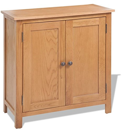 Gecheer Sideboard Highboard Kommode Standschrank Anrichte Beistellschrank Ablagefach mit 2 Türen und einem Regal,Esszimmerschrank Schrank Abmessungen:70 x 35 x 75 cm (L x B x H) Massive Eiche Braun