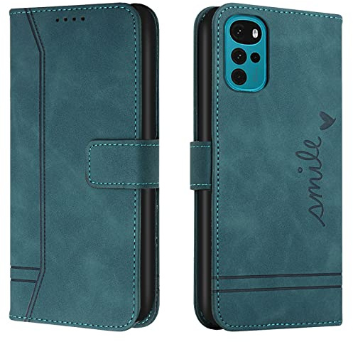 Lihondar Funda para Motorola Moto G22, Premium PU Cuero Billetera Tapa Flip Protectora Carcasa Libro Case Magnético con Tapa y Ranura para Tarjetas Piel Cartera para Motorola Moto G22 (Verde)