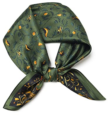 100% Mulberry Silk Scarf 25.6 X25.6''Square Women Neckerchief Headscarf - Lightweight Neck Scarf Gift Packed