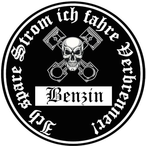 chemstickattack Auto Aufkleber Ich Spare Strom ich fahre Verbrenner! Benzin Sticker Fun Feinstaubplakette ca. 8 cm 2 Stück
