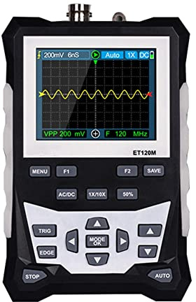Qutsvosh ET120M Osciloscopio de mano Color Osciloscopio Analógico Osciloscopio Profesional 120MHZ Frecuencia de muestreo Herramienta Profesional
