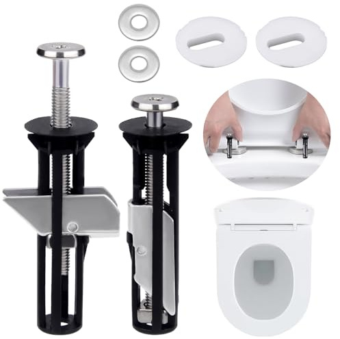 2Pcs Heavy Duty Toilet Seat Fastener Bolt Kit, Toilet Seat Fittings | Toilet Seat Screws Fittings Replacement Kit, Easy to Install Stainless Steel Toilet Seat Fixings for WC Toilet