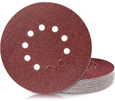 GEOGIEEW 30Stk Schleifpapier 225mm Klett 10 Loch - 100 Körnung, Kompatibel mit Trockenbauschleifer, Schleifgiraffe & Langhalsschleifer