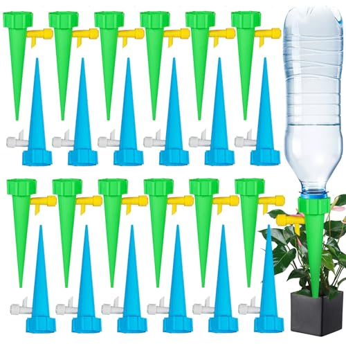 Lot de 24 arrosages automatiques - Arroseurs automatiques Plantes Irrigation Système - L'arrosage peut être facilement ajusté - Idéal pour les jardins, les plantes en pot, les plantes paysagères